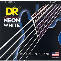 DR Strings Neon White Σετ 6 Χορδές Ηλεκτρικής Κιθάρας Nickel Plated Steel 10-46" Medium Tension