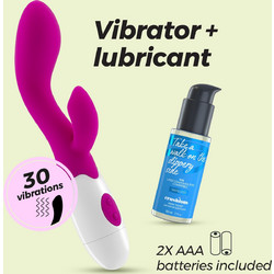 Crushious Cherie Vibrator Δονητής Rabbit 20cm Ροζ + Lubricant
