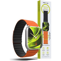 Mobile Origin Magnetic II Λουράκι Σιλικόνης Orange / Black (Apple Watch 42 / 44 / 45 / 46 / 49mm)