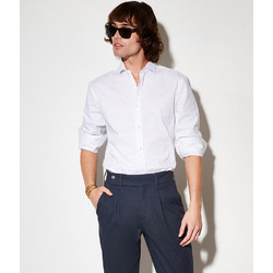 Stefan Ανδρικό Πουκάμισο Βαμβακερό Μακρυμάνικο Slim Fit Λευκό 9029-SS24