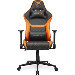 Cougar Armor One V2 Καρέκλα Gaming Δερματίνης με Ρυθμιζόμενα Μπράτσα Μαύρη Πορτοκαλί