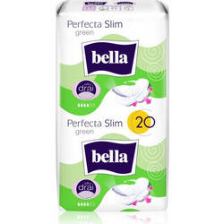 Bella Perfecta Slim Green Σερβιέτες με Φτερά για Αυξημένη Ροή 4 Σταγόνες 20τμχ