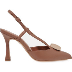 Kalista Γόβες Slingback Δερμάτινες με Λεπτό Ψηλό Τακούνι Ταμπά 2021041