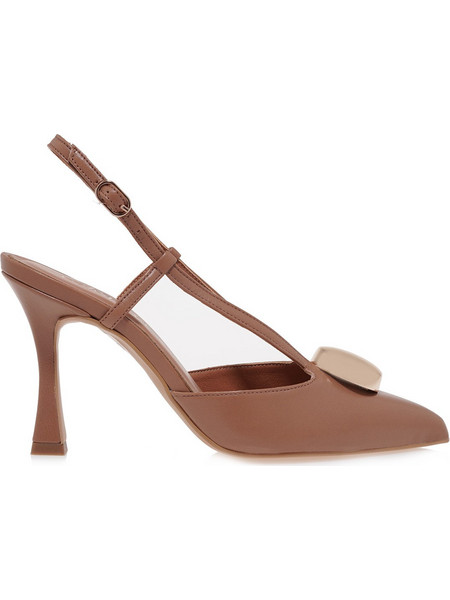 Kalista Γόβες Slingback Δερμάτινες με Λεπτό Ψηλό Τακούνι Ταμπά 2021041