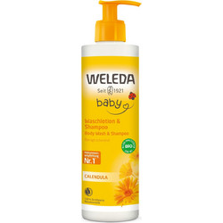 Weleda Βρεφικό Σαμπουάν & Αφρόλουτρο Καλέντουλα με Αντλία 400ml