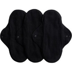 Imse Classic Black Regular Επαναχρησιμοποιούμενες Σερβιέτες με Φτερά για Κανονική Ροή από Βαμβάκι 3τμχ
