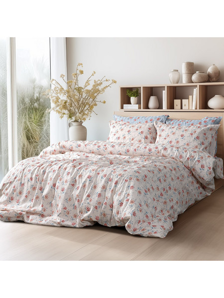 Beauty Home Σετ Σεντόνια Υπέρδιπλα Βαμβακοσατέν 240x270 Chloe Art 12218 Μπεζ