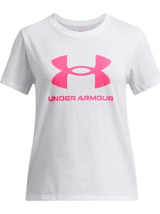 Under Armour Παιδικό T-Shirt Κοντομάνικο Λευκό Φούξια 1389756-100