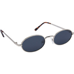 EyeLead L763 Ανδρικά Γυαλιά Ηλίου Στρογγυλά Μεταλλικά Ασημί με Μπλε Φακό