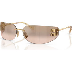 Miu Miu MUA51S 5AK20P Γυναικεία Γυαλιά Ηλίου Μάσκα Μεταλλικά Χρυσά με Καφέ Φακό