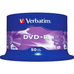 Verbatim 43550 Εγγράψιμα DVD+R 16x 4.7GB Cake Box 50τμχ