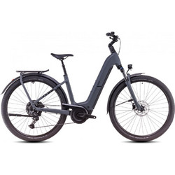 Cube Kathmandu Hybrid One 600 Easy Entry 2025 Γυναικείο Ηλεκτρικό Ποδήλατο Πόλης 28" με 10 Ταχύτητες και Δισκόφρενα Ανθρακί