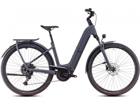 Cube Kathmandu Hybrid One 600 Easy Entry 2025 Γυναικείο Ηλεκτρικό Ποδήλατο Πόλης 28" με 10 Ταχύτητες και Δισκόφρενα Ανθρακί