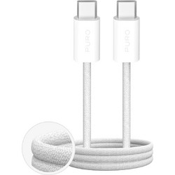 Puro Braided USB-C to USB-C 60W 2m White PUCCC60WFABK42MTWHI