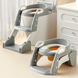 Babywise Παιδικό Κάθισμα Τουαλέτας με Σκαλοπάτι & Χερούλια Γκρι