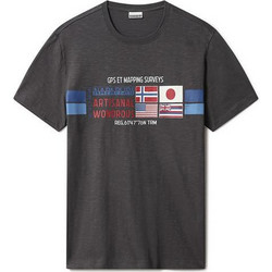Napapijri Silea Ανδρικό Αθλητικό T-Shirt Ανθρακί NP0A4F6J-198