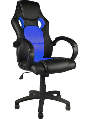 Bakaji Καρέκλα Gaming Δερματίνης Μαύρη Μπλε 02832099