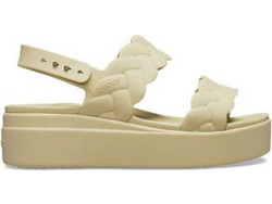 Crocs Brooklyn Ανατομικές Καλοκαιρινές Γυναικείες Πλατφόρμες Χαμηλές Μπεζ 209977-212