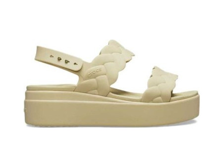 Crocs Brooklyn Ανατομικές Καλοκαιρινές Γυναικείες Πλατφόρμες Χαμηλές Μπεζ 209977-212