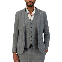 Dstrezzed Καλοκαιρινό Ανδρικό Blazer Υφασμάτινο με Κανονική Εφαρμογή Καρό Γκρι 111340