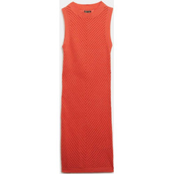 Superdry Midi Καλοκαιρινό Καθημερινό Φόρεμα Πλεκτό Πορτοκαλί W8011870A