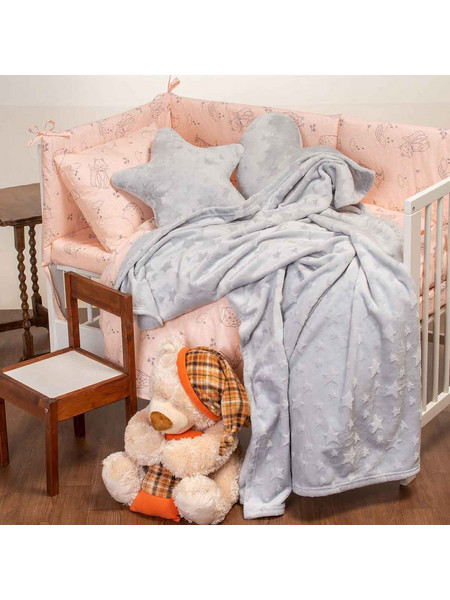 Melinen Παιδική Κουβέρτα Fleece Αστεράκια 160x220 Γκρι