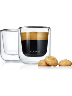 Blomus Σετ Φλιτζάνια Espresso & Ελληνικού Καφέ Γυάλινα Λευκά 80ml 2τμχ 63652