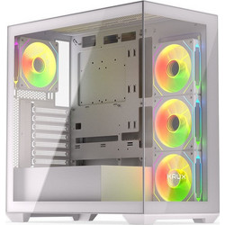KRUX Exo White Gaming Midi Tower Κουτί Υπολογιστή RGB με Πλαϊνό Παράθυρο