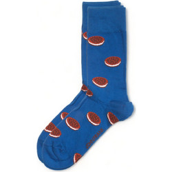 John Frank Cookies Ανδρικές Κάλτσες Ψηλές με Σχέδια Royal Blue JFLSFUN82