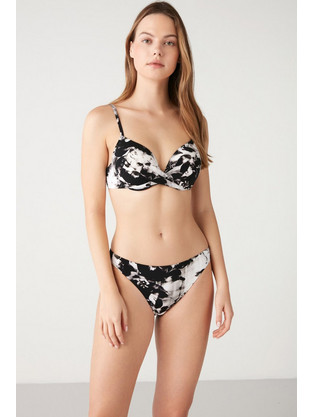 Kom Bikini Set με Ενίσχυση Λευκό Μαύρο 1M13MBKY231.097