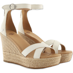 UGG Ezrah Καλοκαιρινές Γυναικείες Πλατφόρμες Ψηλές Εκρού 1119990-JLTH