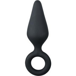 EasyToys Buttplug With Pull Ring Πρωκτική Σφήνα 12cm Μαύρη