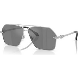 Versace VE2284 10006G Ανδρικά Γυαλιά Ηλίου Aviator Μεταλλικά Ασημί με Μαύρο Φακό