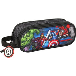 Safta Avengers Vendetta Κασετίνα Βαρελάκι με 2 Θήκες Μαύρη 812579513