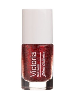 Victoria Beauty Κόκκινο Glitter Βερνίκι Νυχιών Μακράς Διαρκείας 6ml