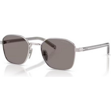 Prada PRC50S 1BC80Q Ανδρικά Γυαλιά Ηλίου Τετράγωνα Μεταλλικά Ασημί με Μαύρο Φακό