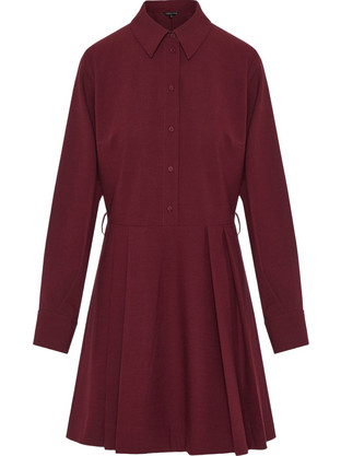 Funky Buddha Mini Καθημερινό Φόρεμα Μπορντό FBL012-121-13