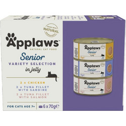 Applaws Senior Multipack Variety with Chicken, Tuna, Sardine & Salmon in Jelly 6x70gr