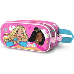 Karactermania 3D Barbie Κασετίνα Βαρελάκι με 2 Θήκες Πολύχρωμη 07490