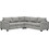 HomeMarkt Calder Γωνιακός Καναπές Κρεβάτι Γκρι 254x254x90cm HM3286.01