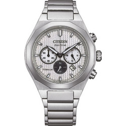 Citizen Super Titanium Ανδρικό Ρολόι Χρονογράφος με Ασημί Μεταλλικό Μπρασελέ CA4690-51A