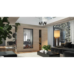 Faber e-MatriX Vertical 800/1600 ST Ηλεκτρικό Τζάκι Τοίχου 2000W Μ100.3xΥ197.1xΒ54.8cm