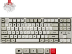 Keychron C1 Pro 8K QMK Μηχανικό Gaming Πληκτρολόγιο TenKeyLess με Keychron Super Red Διακόπτες RGB Grey