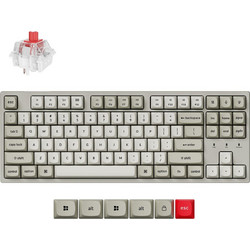 Keychron C1 Pro 8K QMK Μηχανικό Gaming Πληκτρολόγιο TenKeyLess με Keychron Super Red Διακόπτες RGB Grey