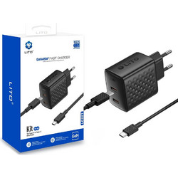 Lito LC22T Φορτιστής με Καλώδιο USB-C με 2 Θύρες USB-C 45W Power Delivery