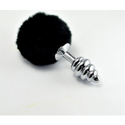 Lovetoy Spiral Pompon Metal Πρωκτική Σφήνα 14cm Μαύρη