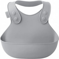 BIBS Overall Αδιάβροχη Σαλιάρα Σιλικόνης με Κουμπί & Τσέπη 6m+ Cloud