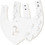 Interbaby Bunny Σετ Σαλιάρες Μπαντάνα από 100% Βαμβάκι με Κουμπί Λευκή Μπλε 2τμχ