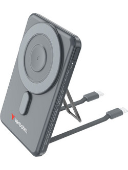 Verbatim Charge'n'Go 2C Wireless Magsafe Power Bank 5000mAh Grey