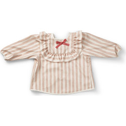 Elodie Details Candy Stripes Αδιάβροχη Σαλιάρα Ποδιά Υφασμάτινη με Αυτοκόλλητο & Μανίκια 6m+ Εκρού